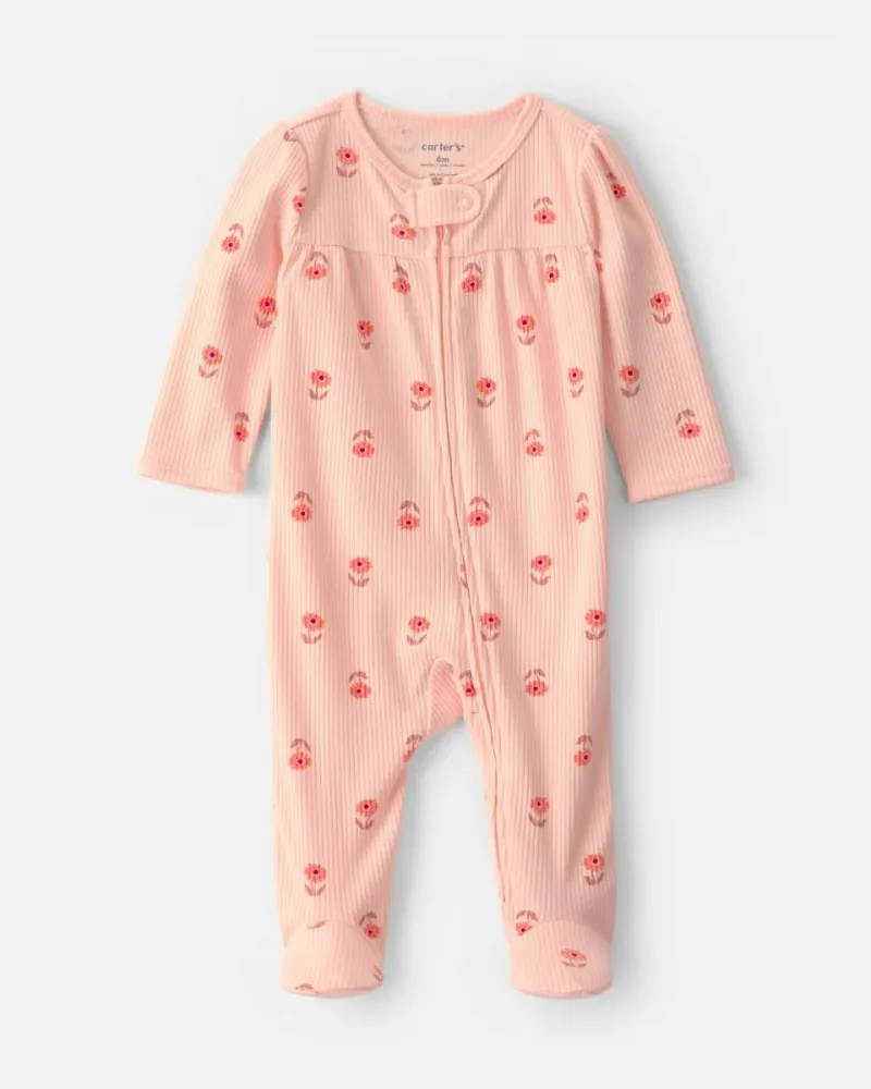 Floral Two-Way-Zip Sleep & Play - Orange — manufacturer product photograph